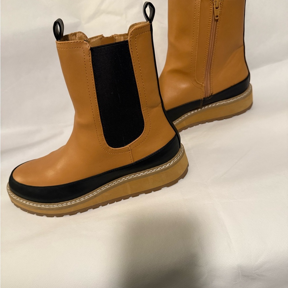 Tan and Black Ankle Boots